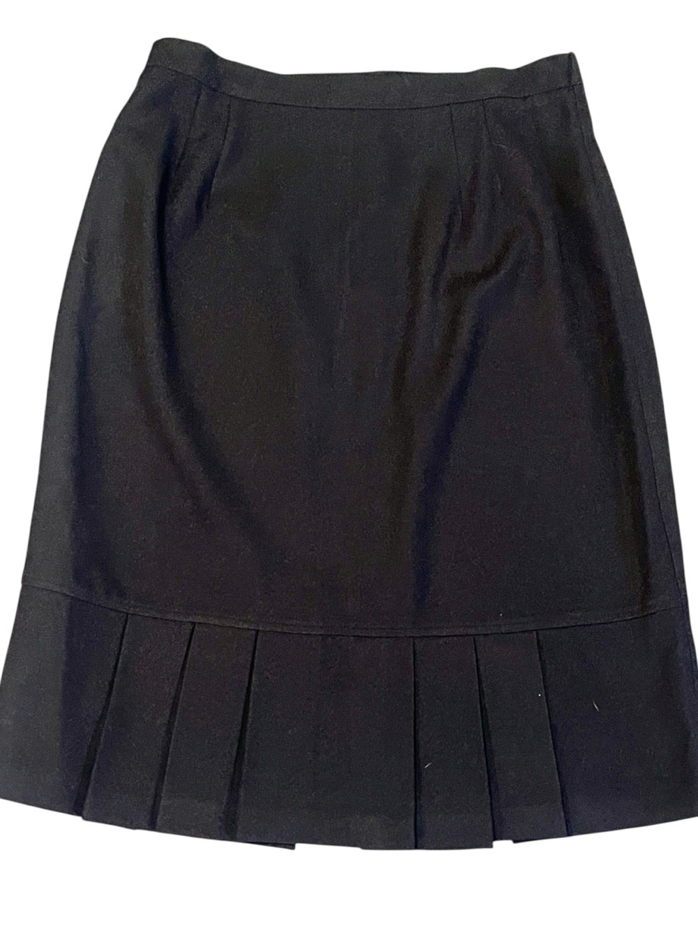 Southern Lady Black A-Line Skirt with Pleated Hem